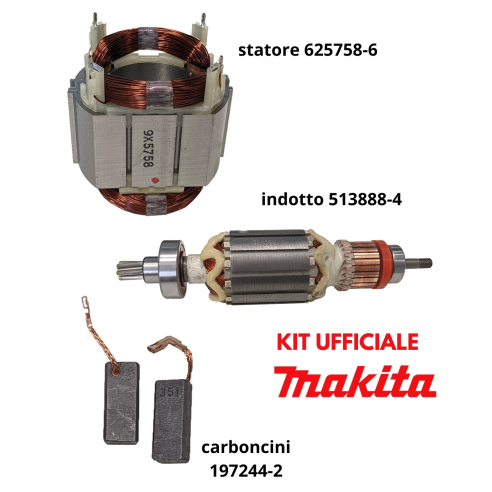 Indotto + Statore + Coppia carboncini MAKITA HR4003C - HR4013C Ricambi originali