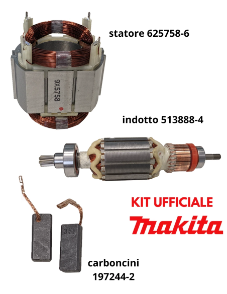 Indotto + Statore + Coppia carboncini MAKITA HR4003C - HR4013C Ricambi originali