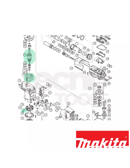 Indotto + Statore + Coppia carboncini MAKITA HR4001C/HR4010C/HR4011C (Ricambi originali)
