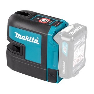 Tracciatore laser SK105DZ Makita 12V, Autolivellante IP54, raggio rosso + batteria BL1021B (12V 2.Ah) e caricabatterie DC18RE 2