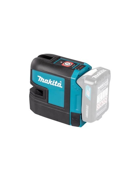 Tracciatore laser SK105DZ Makita 12V, Autolivellante IP54, raggio rosso + batteria BL1021B (12V 2.Ah) e caricabatterie DC18RE