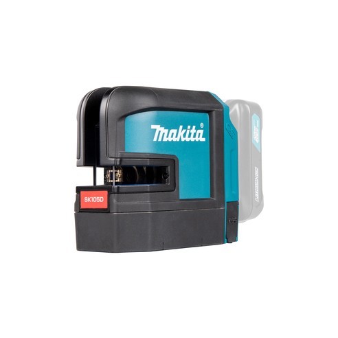 Tracciatore laser SK105DZ Makita 12V, Autolivellante IP54, raggio rosso + batteria BL1021B (12V 2.Ah) e caricabatterie DC18RE