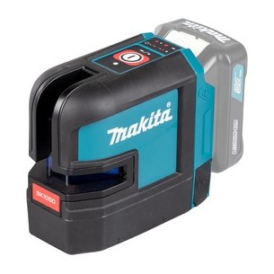 Tracciatore laser SK105DZ Makita 12V, Autolivellante IP54, raggio rosso + batteria BL1021B (12V 2.Ah) e caricabatterie DC18RE