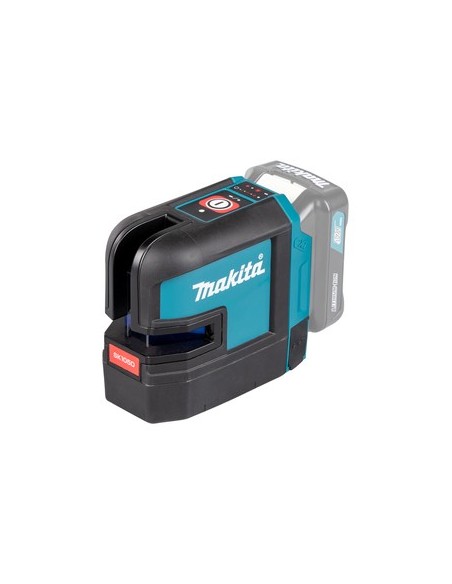 Tracciatore laser SK105DZ Makita 12V, Autolivellante IP54, raggio rosso + batteria BL1021B (12V 2.Ah) e caricabatterie DC18RE