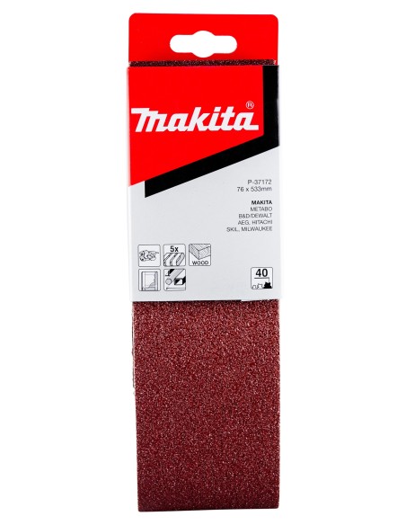 Nastro abrasivo 75x533, Gr. 40 Makita (5 pz.)