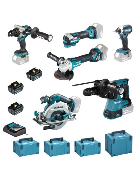 Combo Kit DLX6139JX1 Makita 18V - 6 Utensili con 3 Batterie (18V 5.0Ah)