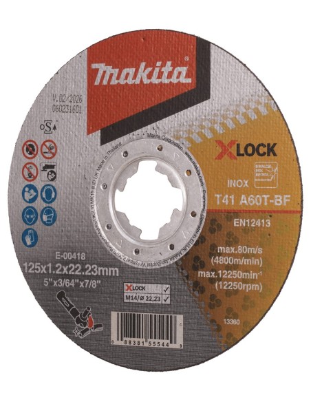 Makita E-00418 Disco da Taglio XLock 125×1,2mm per Metalli