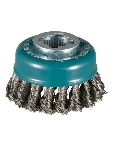 Makita D-73374 Spazzola a tazza 80 mm X-Lock a filo intrecciato per acciaio