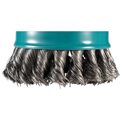 Makita D-73374 Spazzola a tazza 80 mm X-Lock a filo intrecciato per acciaio