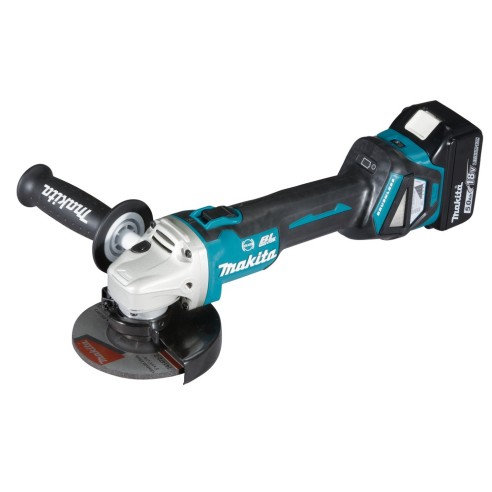 Makita DGA513RTJ Smerigliatrice angolare 18V 125/115mm con 2 batterie + carica batterie