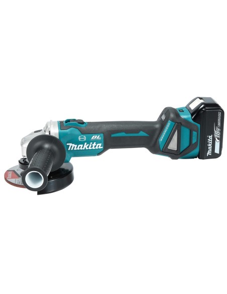 Makita DGA513RTJ Smerigliatrice angolare 18V 125/115mm con 2 batterie + carica batterie
