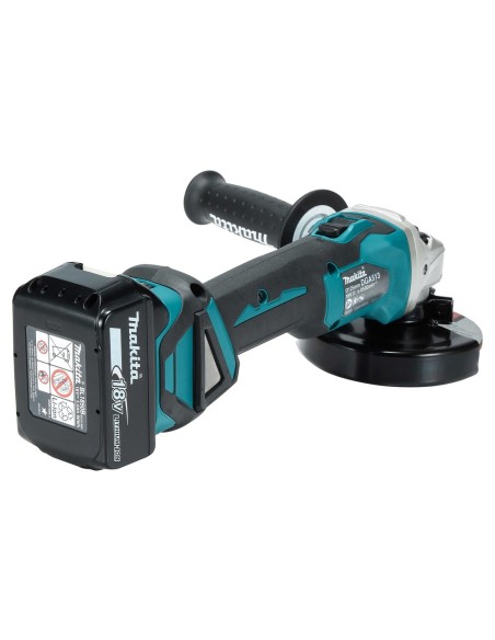 Makita DGA513RTJ Smerigliatrice angolare 18V 125/115mm con 2 batterie + carica batterie