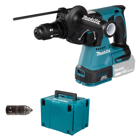 Tassellatore Sds-plus DHR243ZJ Makita 18V, 2J + Mandrino autoserrante (corpo macchina, con valigetta)