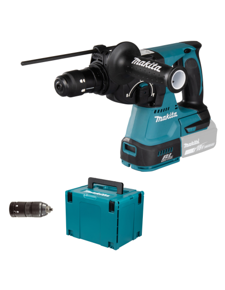 Tassellatore Sds-plus DHR243ZJ Makita 18V, 2J + Mandrino autoserrante (corpo macchina, con valigetta)