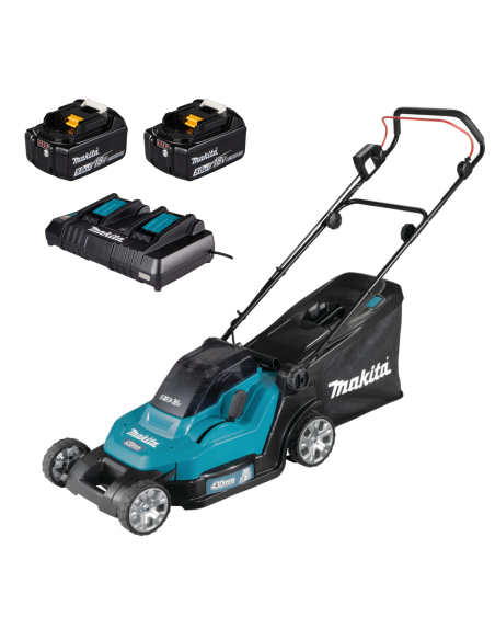 Makita DLM432PT2 Tagliaerba a batteria 36V con 2 batterie + carica batterie