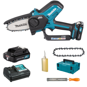 Makita UC100DWA1J Potatore a catena 10 cm Brushless CXT 12 V con batteria e caricabatterie