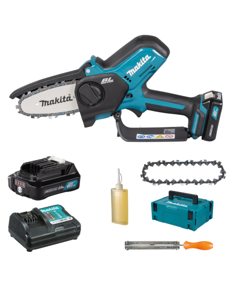 Makita UC100DWA1J Potatore a catena 10 cm Brushless CXT 12 V con batteria e caricabatterie