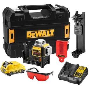DEWALT DCE089D1R-QW Livella laser 3 linee 360° raggio rosso 10,8v 2ah 50mt 2