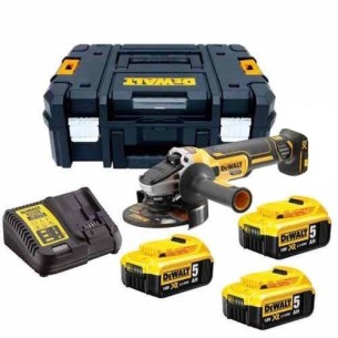 Smerigliatrice Dewalt DCG405P3-QW 18V 5Ah con batterie e carica batterie