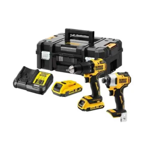 Kit Dewalt 2Ah DCK2062D2T - Trapano avvitatore DCD709 + Avvitatore a impulsi 1/4" DCF809 con 2 batterie