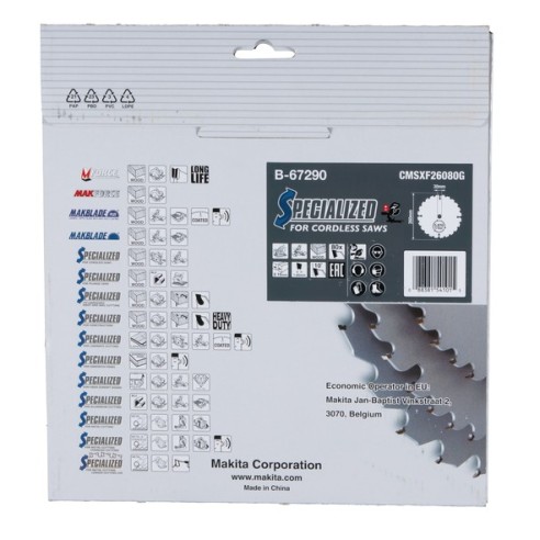 Lama efficut T.C.T. per legno d. 260x30mm 80T Makita