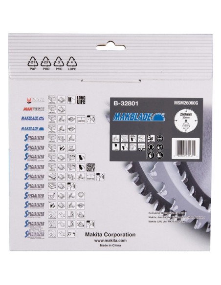 Lama MakBlade T.C.T. x legno 260x30mm 60Z Makita