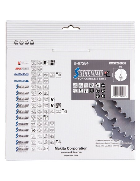 Lama Efficut T.C.T. x legno 260x30mm, 60T Makita