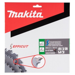 Lama Efficut T.C.T. x legno 260x30mm, 60T Makita 2