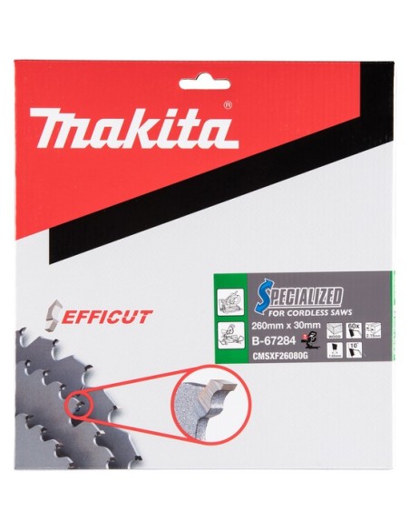 Lama Efficut T.C.T. x legno 260x30mm, 60T Makita