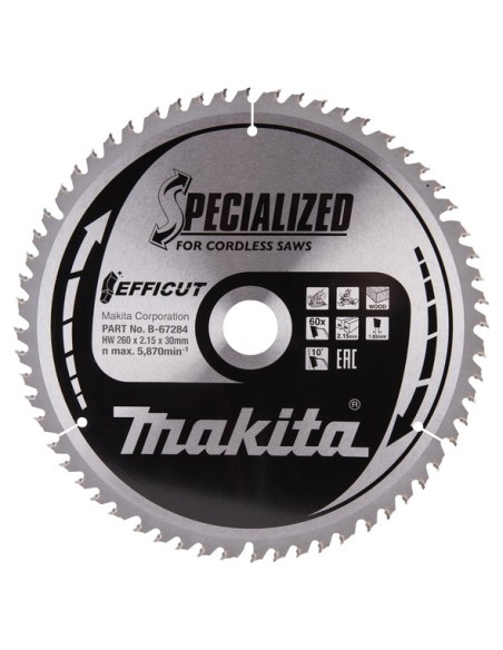 Lama Efficut T.C.T. x legno 260x30mm, 60T Makita