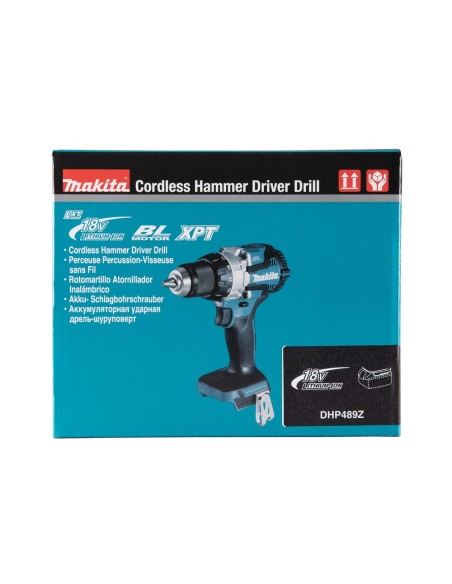 Trapano avvitatore con percussione DHP489Z Makita 18V, 110Nm (corpo macchina, senza valigetta)
