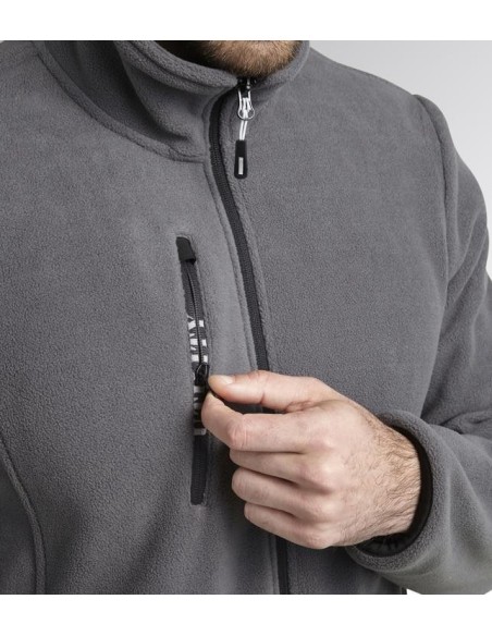 Pile full zip sweat fz Diadora Utility grigio