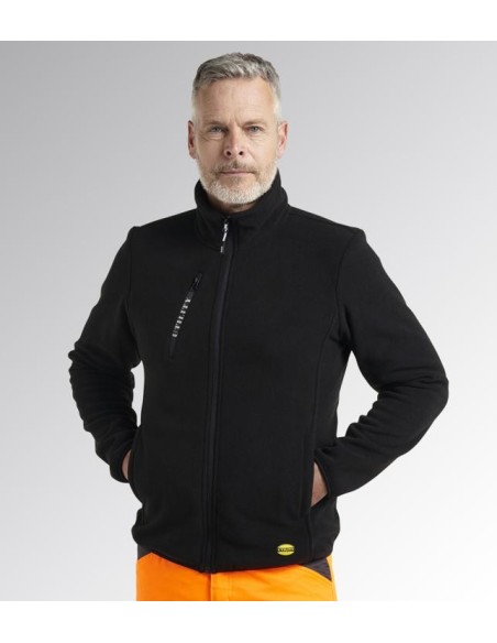 Pile full zip sweat fz Diadora Utility nero