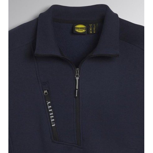 Felpa mid zip hz litework Diadora Utility blu