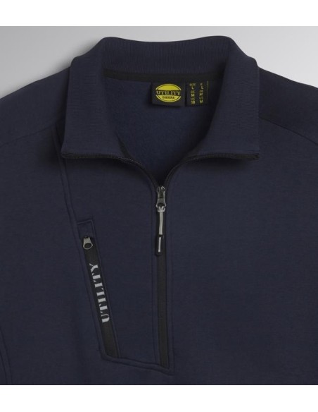 Felpa mid zip hz litework Diadora Utility blu