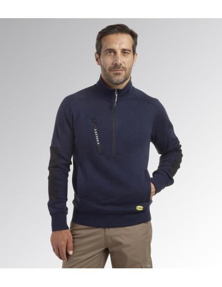 Felpa mid zip hz litework Diadora Utility blu