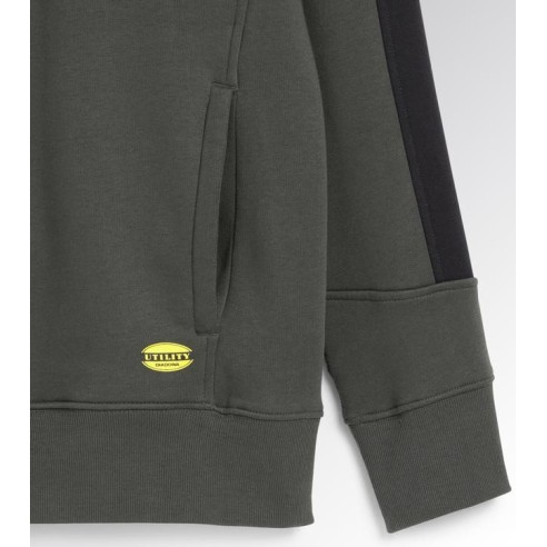 Felpa mid zip hz litework Diadora Utility verde timo