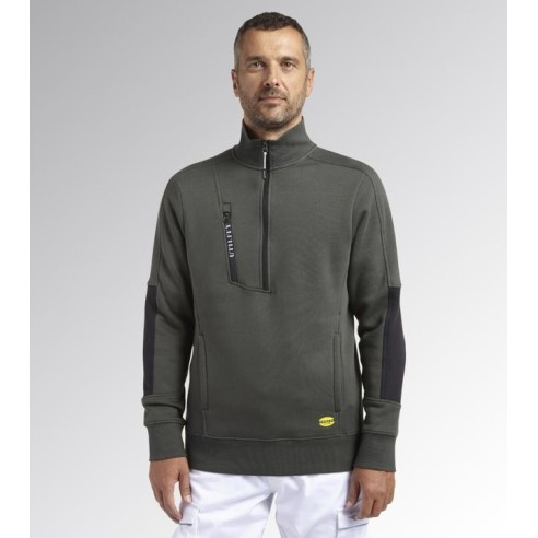 Felpa mid zip hz litework Diadora Utility verde timo