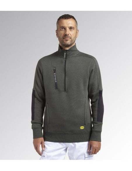 Felpa mid zip hz litework Diadora Utility verde timo