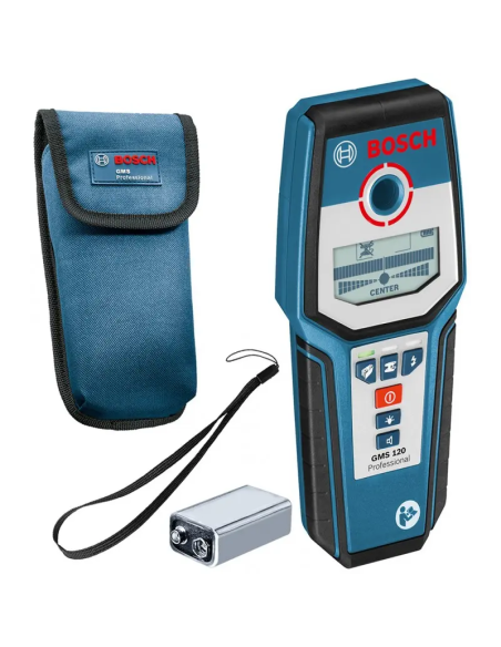 RILEVATORE GMS 120 BOSCH - PROF. RILEVAM. MAX 120MM - OGGETTI: MET. FERROSI (FERRO) + MET. NON FERROSI (RAME) + CAVI + SOTTOSTRU