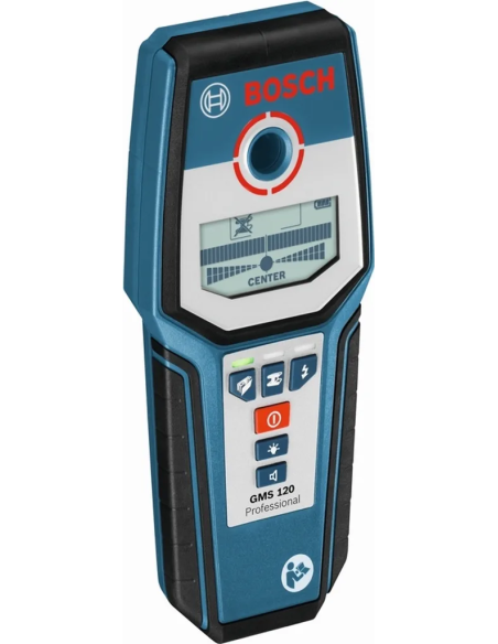 RILEVATORE GMS 120 BOSCH - PROF. RILEVAM. MAX 120MM - OGGETTI: MET. FERROSI (FERRO) + MET. NON FERROSI (RAME) + CAVI + SOTTOSTRU