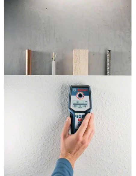 RILEVATORE GMS 120 BOSCH - PROF. RILEVAM. MAX 120MM - OGGETTI: MET. FERROSI (FERRO) + MET. NON FERROSI (RAME) + CAVI + SOTTOSTRU