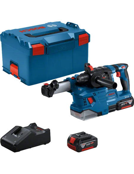 Tassellatore Gbh 18v-22 Bosch Sds-Plus 1.9j  c/2 batterie (18v- 4.0Ah)+caricabatterie  - Ø fori calcestruzzo 4-22mm