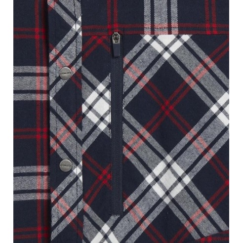 Camicia check cortina Diadora Utility blu-rosso