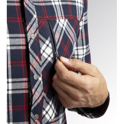 Camicia check cortina Diadora Utility blu-rosso