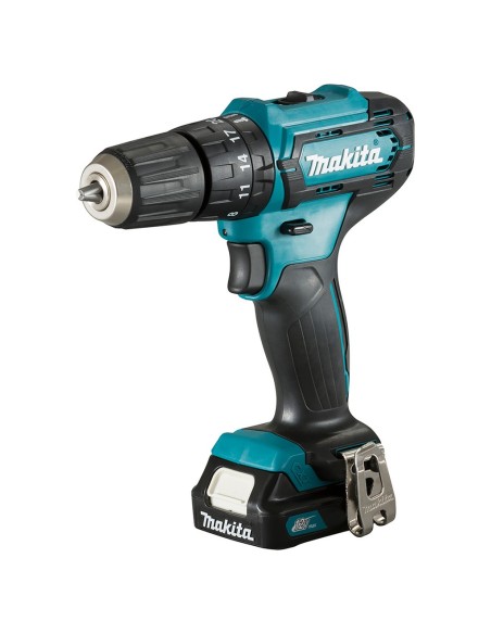 Kit Makita: HP333D (avvitatore percussione) + TD110D (avvit. ad impulsi) + 3 batterie BL1021B (12V 2.0Ah) + caricabatterie + 23 