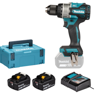 Trapano avvitatore con percussione DHP492RTJ Makita, 141Nm, Brushless (completo di 2 batterie 18V 5.0Ah)