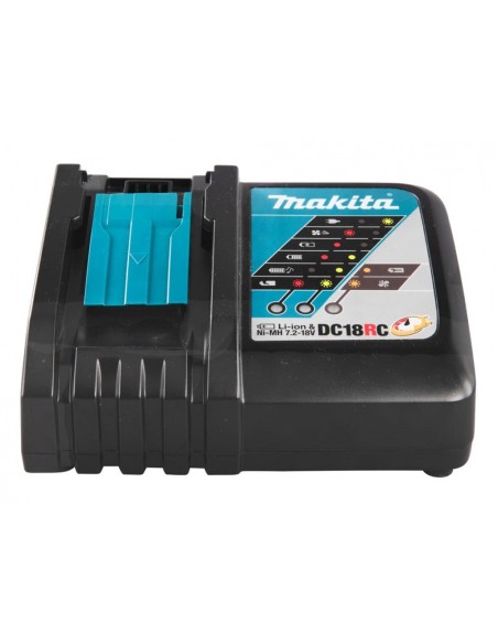 Combo kit Makita: DHP486 avvitatore a percussione 130Nm + DGA513 smerigliatrice angolare + 3 batterie (18V 5.0Ah) + caricabatter
