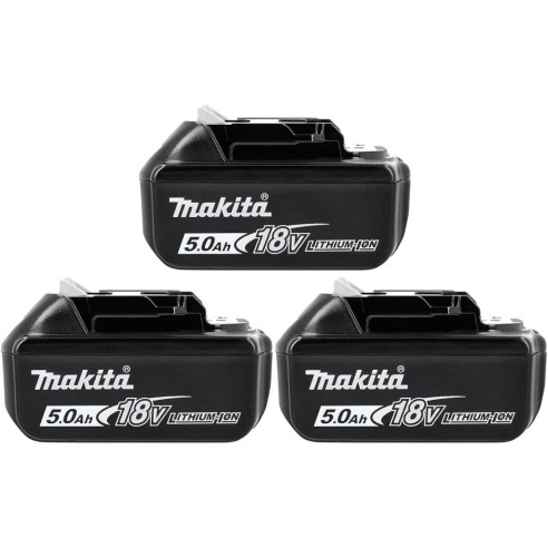 Combo kit Makita: DHP486 avvitatore a percussione 130Nm + DGA513 smerigliatrice angolare + 3 batterie (18V 5.0Ah) + caricabatter