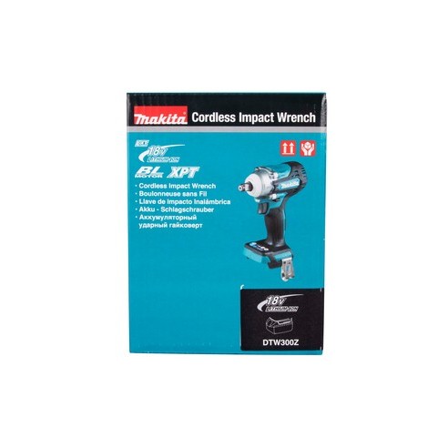 Avvitatore ad impulsi DTW300Z Makita 18V, 300Nm, BL Motor, att. 1/2" (corpo macchina, senza valigetta)